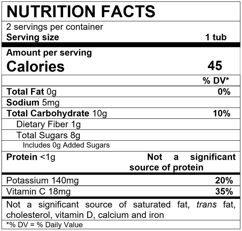 Nutrition Facts Peach